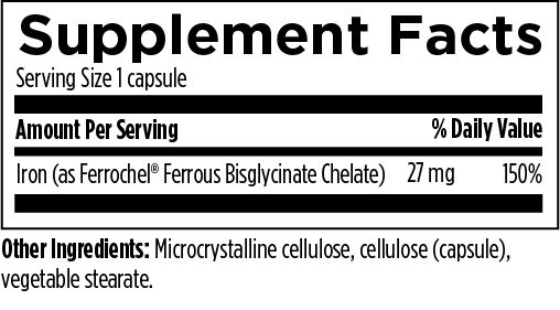 iron supplement label