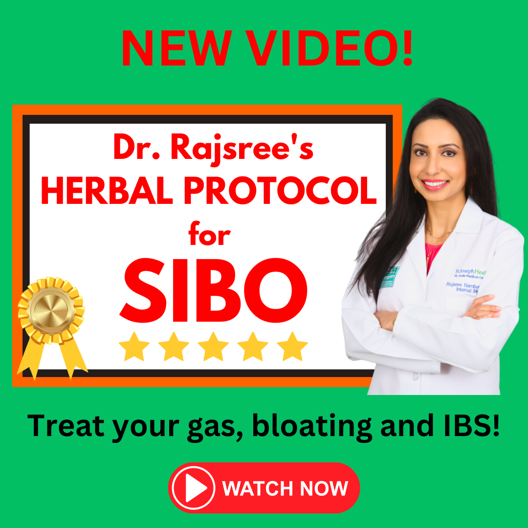 NEW Dr. Rajsree's Herbal Protocol for SIBO! Treat your gas, bloating, Supplements by Dr. Rajsree